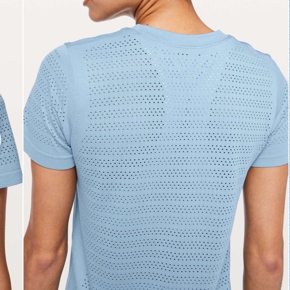 Lululemon Breeze By Short Sleeve Squad Tee Cascade Blue Size 6 - Picture 5 of 9